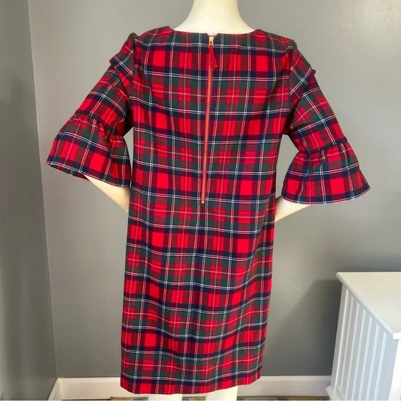 Vineyard Vines Jolly Plaid Greenwich Flutter Sleeve Shift Dress - Picture 6 of 13
